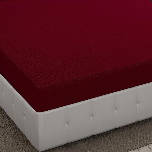 Image of Dream King Luxury Being Terry Cloth Fitted Mattress Protector Single Bed | Waterproof Ultra Soft Mattress Cover | Hypoallergenic Bed Cover 42X78 inch (Maroon)