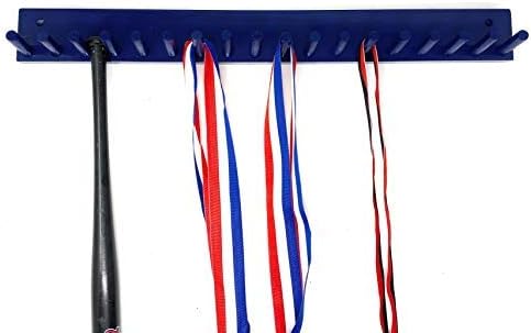 Baseball Bat Rack Wall Mount Holds 17 Mini Bats Navy Blue Awards