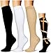 Produktbild feifanshop 3 Paar Kompressionsstrümpfe für Damen und Herren, Kompressionssocken, Stützstrümpfe für Running, Flug, Sport