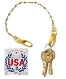 Hidden Hollow Beads Key Keeper 12' Women's Stainless Steel Hand Made USA Purse Keychain Handbag Key Holder Wallet Organizer Strap Key Finder Chain Bag Accessory Gift for Women (Swivel Hook)