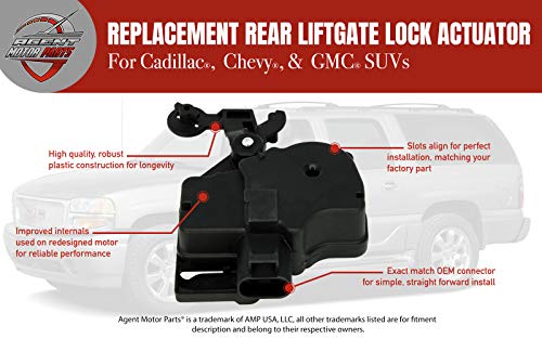 Rear Liftgate Hatch Door Lock Actuator - Compatible for Chevy Tahoe, Suburban, GMC Yukon, Denali, Cadillac Escalade 2000-2006 - Replaces 15250765, 15808595, 746015, 25001736 - Tailgate Lock Actuator - Thumbnail 4