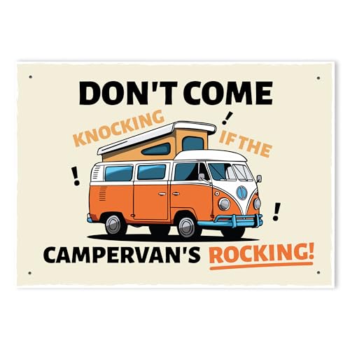 Red Ocean Funny Campervan Sign Dont Come Knocking If The Campervans Rocking Sign For Campervan Funny Gift For Him Her Campervan Decor Campervan Accessories Funny Home Sign Gift For Men Women