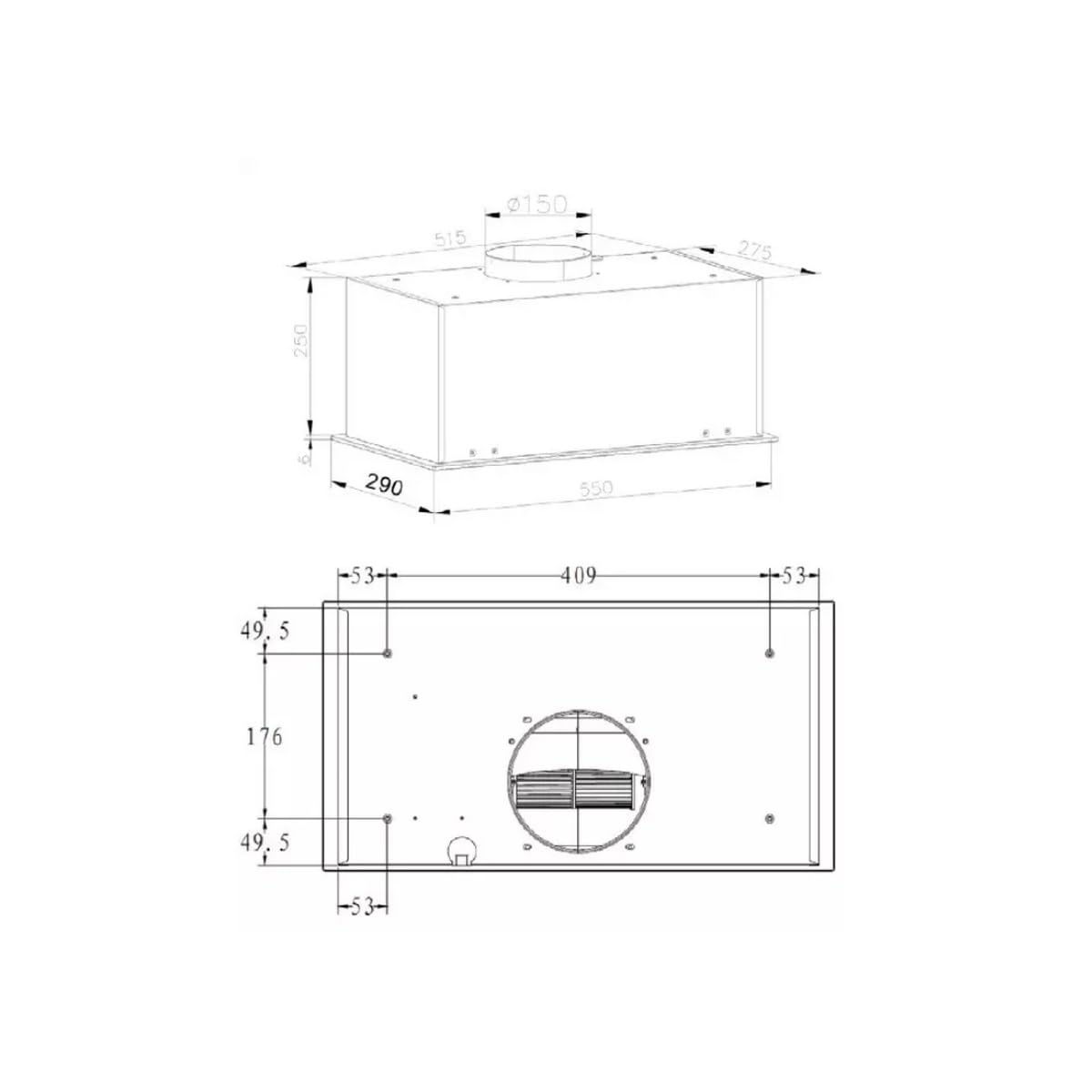 Campana empotrada AMICA AGPG550CN
