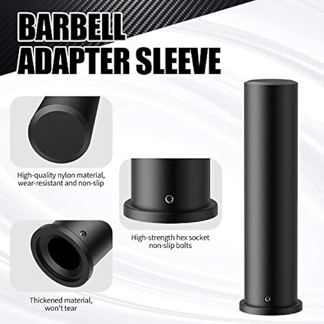 NewBEP 2PCS Olympic Adapter Sleeve 7.8 with Olympic Barbell Clamps 2, Converts 1 Standard Weight Plate Posts to 2 Olympic Weight Plate Posts, Removable end Cap