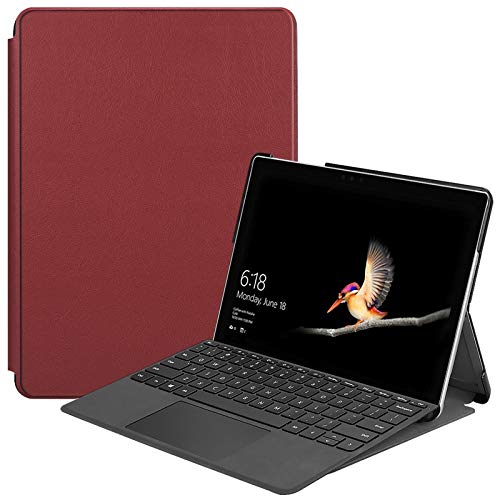 Étui Microsoft Surface Go rouge bordeaux en cuir Custer pour protection PC portable
