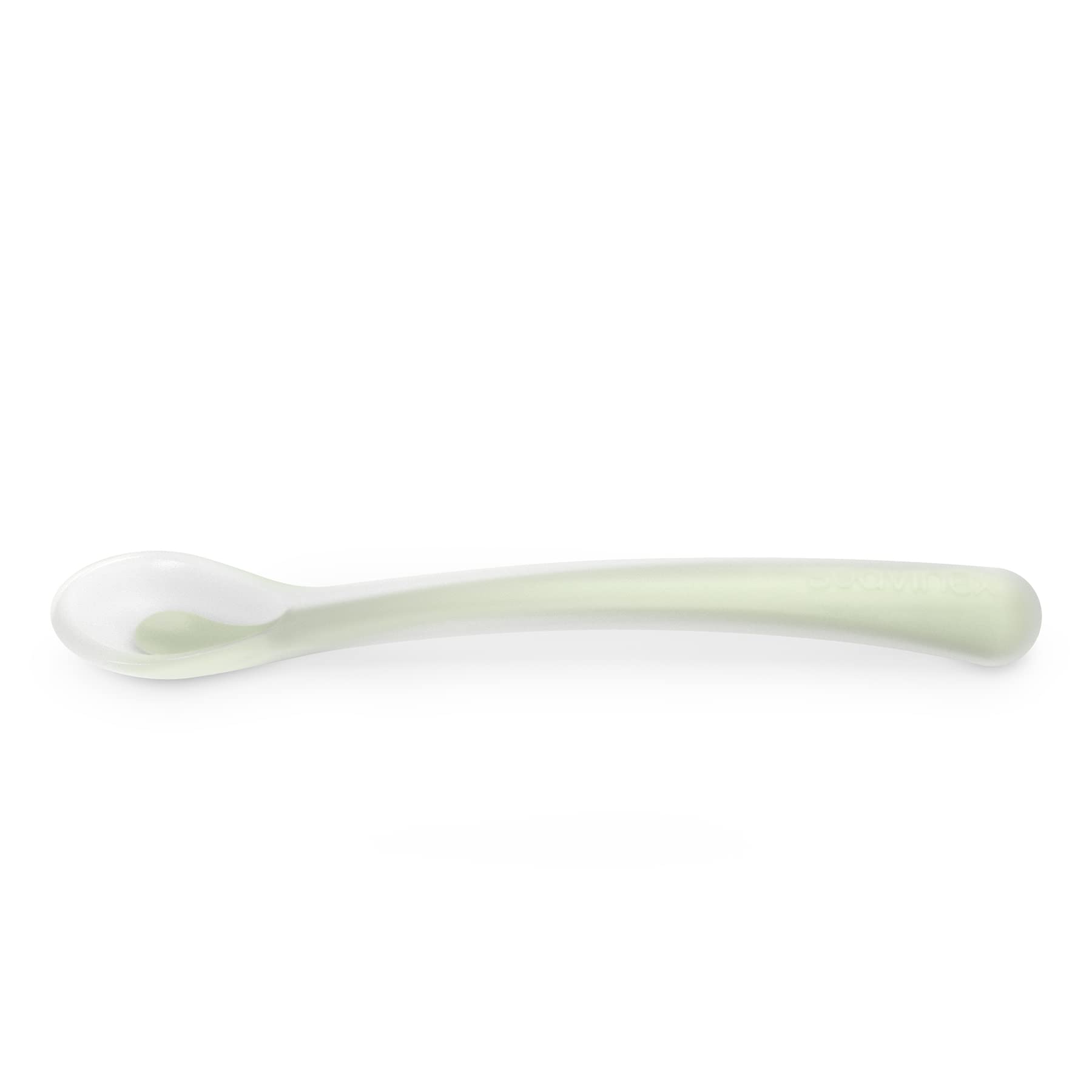 Suavinex, Cuchara de Silicona para Bebés +4 Meses, Cuchara de Aprendizaje, Suave y Blanda, para Encías Sensibles, con Mango Largo, Apta para Lavavajillas, Colour Essence Verde