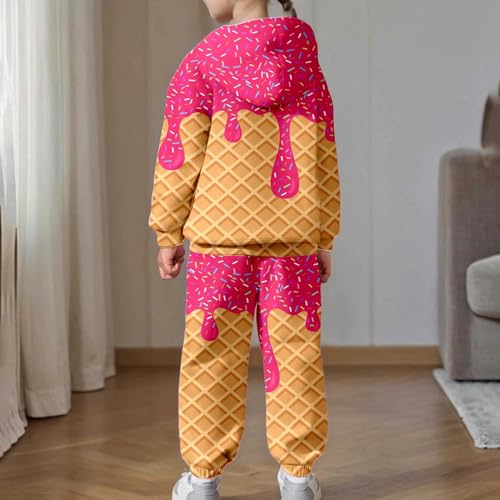 Conjunto de dos piezas con capucha de ajuste elástico cómodo y pantalón estampado #63 4
