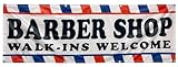 4 Less Co 2x6 Feet BARBER SHOP WALK INS WELCOME Banner Store Sign Fabric Polyester With Grommets wb