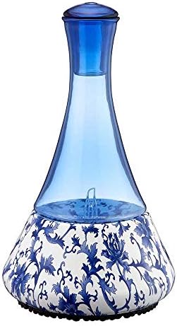 Opulence - Nebulizing Diffuser for Essential Oil/Aromatherapy with Blue Vine Ceramic Base and Blue Hand-Blown Glass with Touch Sensor Light Switch - No Heat, No Water, No Plastic … (Blue Vine) image 5