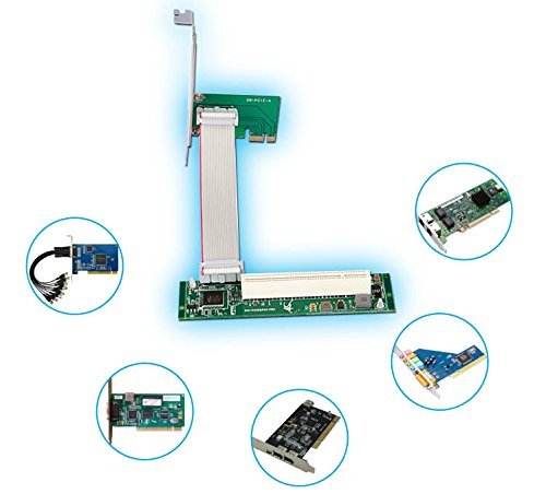 Sintech PCI-E Express 1X a PCI 32bit Adattatore con cavo flessibile (con alimentazione SATA nera)