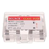 BOJACK 5x20mm 7A 7amp 250V 0.2x0.78 Inch F7AL250V Fast-Blow Glass Fuses(Pack of 20 Pcs)