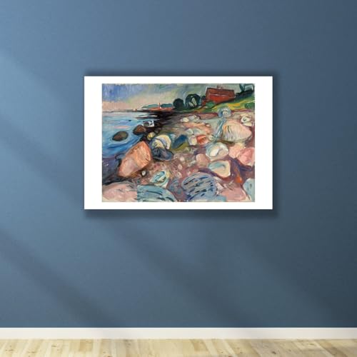 Affiche Shore with Red House Edvard Munch format medium impression mate pour salon élégant