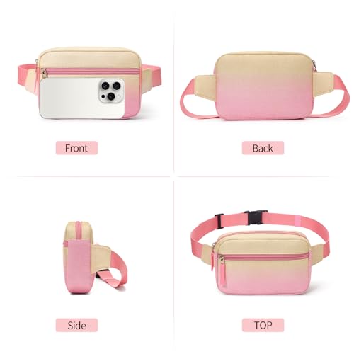 Image of Fanny Pack Birthday Gifts for 7 8 9 10 11 12 13 Year Old Teens Girls Kids, Preppy Cute Trendy Stuff Colorblock Crossbody Bag Adjustable Belt Bags, Dorm Travel Essentials for Girl Fashion