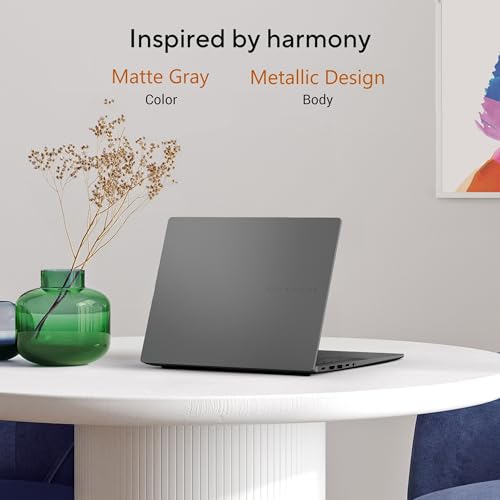Image of ASUS Vivobook S14,Smartchoice,AMD Ryzen AI 7 350,16GB RAM,1TB SSD,OLED,14 inch,Windows 11, Office24,M365 Basic (1Yr)*, Matte Gray,1.4Kg, M3407KA-SF049WS,50 Tops,Metallic Design,Next-Gen AI Laptop,Copilot+