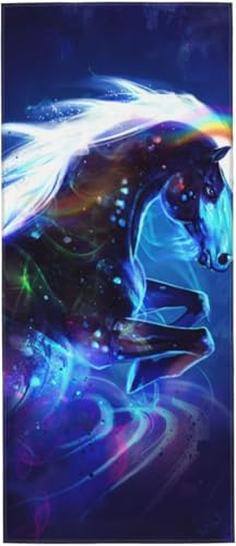 動物 色付きの馬 ユニコーン 星空 タオル フェイスタオル マイクロファイバー ホテル仕様 ふわふわ 柔らか肌ざわり ハンドタオル 吸水速乾 薄手 バス用品 プレゼント 12x27.5in