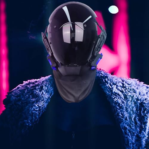 Masque punk à lumière rouge LED ajustable pour masquer son visage