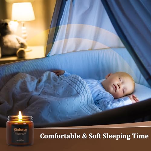 Kinforse Natural Soy Wax Citronella Candles Outdoor/Indoor | Long-Lasting for Garden, Camping, Picnic | Essential Oil Aromatherapy Citronella Candle Outdoor | Gardening Gifts & Presents for Women