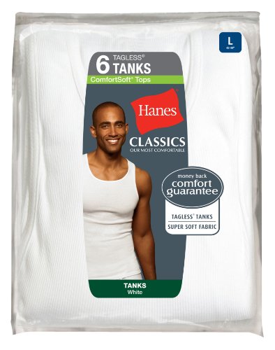 Hanes Men's Cotton Tank Undershirts Pack, Moisture-Wicking Ribbed Tanks, lightweight Cotton Tank Undershirts, 6-Pack2