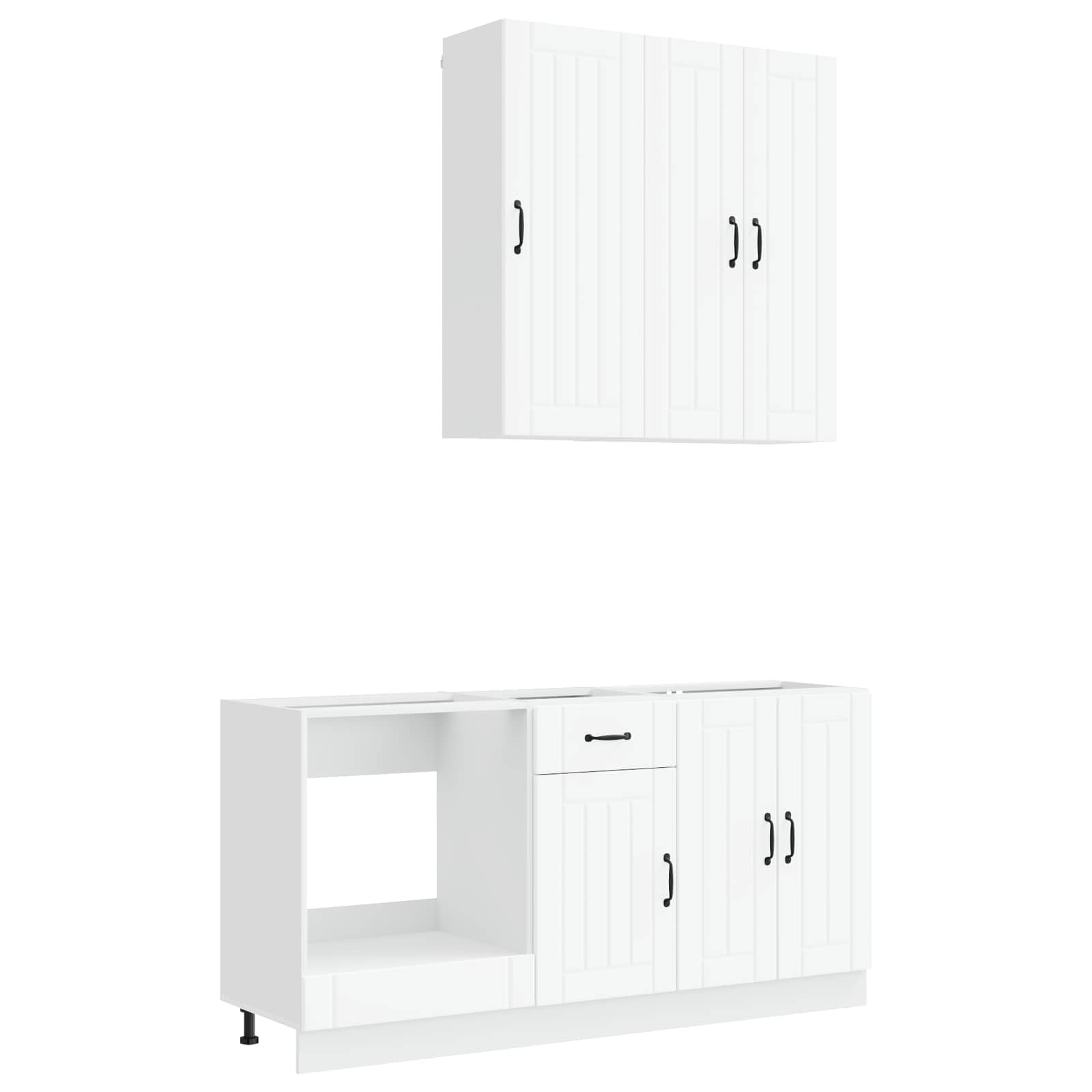 Unita Cucina LUCCA 5 Pezzi Bianco Legno Ingegnerizzato con Ante
