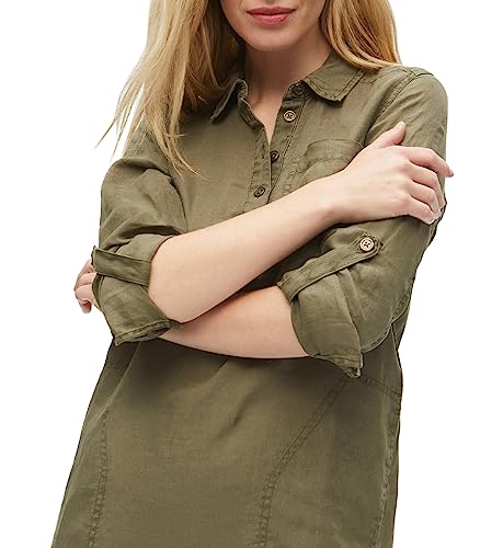Michael Stars Womens Eleanor Linen Shirt Dress Us Medium, Olive, Mid-Thigh #TOP6