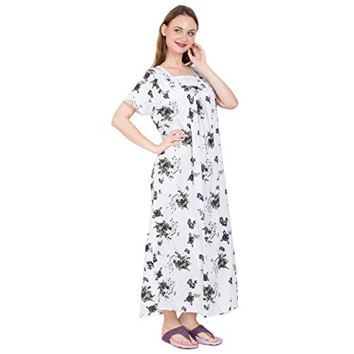 Image of Women's Cotton Nighty Night Gown Multicolore /Cotton Nighty for Pregnant Ladies /Women Night Gowns for Day Wear /Night Wear (Multicolour)(Available Sizes XL & XXL)