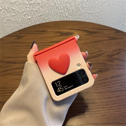 Étui à changement progressif en forme de cœur rouge pour Galaxy Z Flip4 - 5