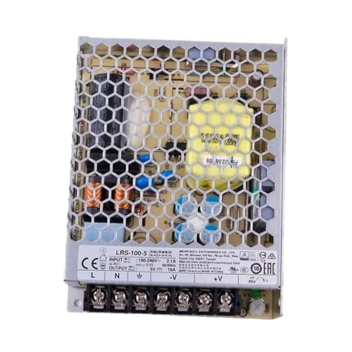 LRS-100-5 5V 18A 90W Industrial Switching Power Supply, 85-264VAC Wide Input, IP20 Metal Housing, for Automation/Telecom/Machinery