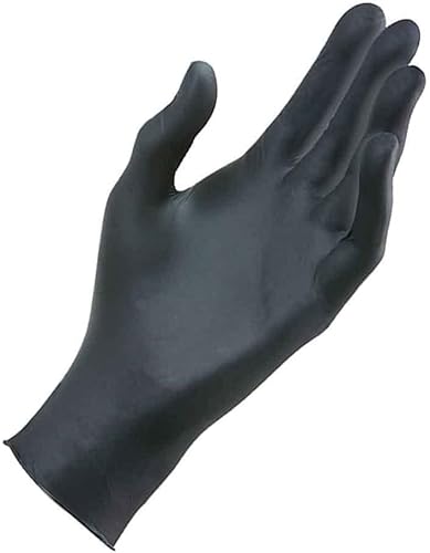 Tulip Guanti Monouso Nitrile Colore Nero, Misura L, 100 Paia