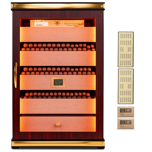 Cigar Humidor, Desktop Cigar Humidor Cabinet Triple-Sided