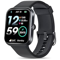 Smart Watch, AOKESI 2022 Newest Touchscreen Smart Watch for Android Phones and iPhone Compatible, 5ATM Waterproof Fitness Tracker with 24/7 Heart Rate, Blood Oxygen, Smartwatch for Men Black