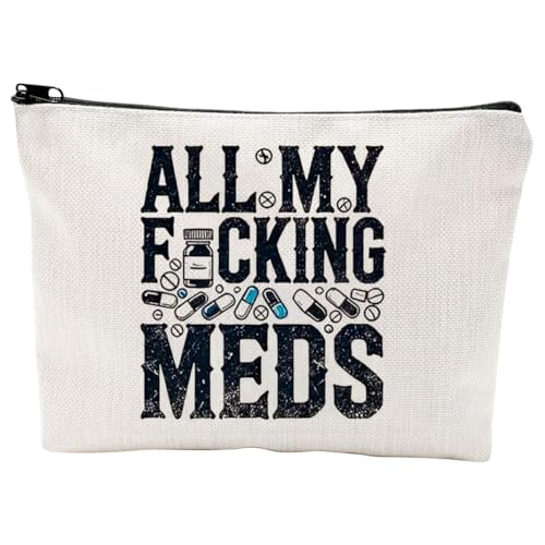 Funny Medicine Bag Large Capacity Medication Bag Pill Storage Pouch Medicine Bags for Travelling Travel Essentials Gift for Women Men Female