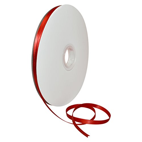 Image of Morex Ribbon 08806 /00-250 Double Face Satin Polyester Ribbon, 1 /4 inch /100 yd., Red