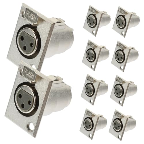 Conectores XLR hembra de 3 pines para panel metálico pack de 10 piezas 6