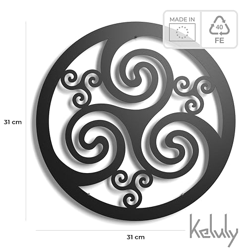 Miniatura 9 de Keluly Decoración De Metal. Escultura De Pared Flotante, Con Sombras, De Acero. Triskel, 43 X 31 Cm.