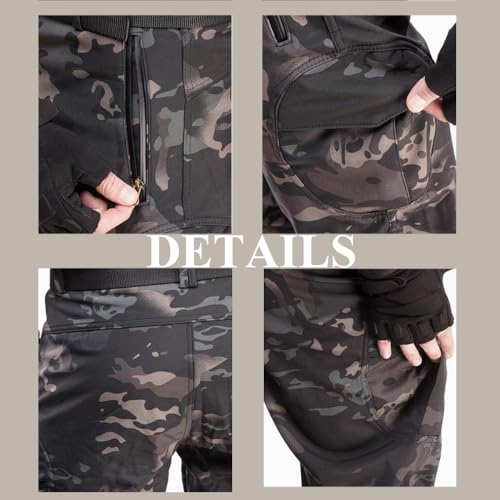 TOMITANY Men’s Fall&Winter Military Tactical Pants Fleece Lined Outdoor Cargo Pants4