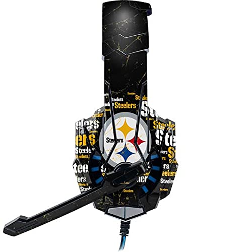 Skinit Decal Skin Compatible with BENGOO G9000 Gaming Headset - Officially Licensed NFL Pittsburgh Steelers Black Blast Design
