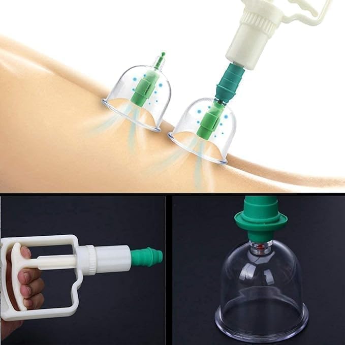 Image of Professional HIJAMA Cupping Kit 12 Pcs Vacuum Cupping Set for Health Care Portable Body Relaxation Massage and Manual Therapy Cups for Pain Relief Magnetic Traditional Chinese Therapy Clear (12 Pic Cup With Gun)