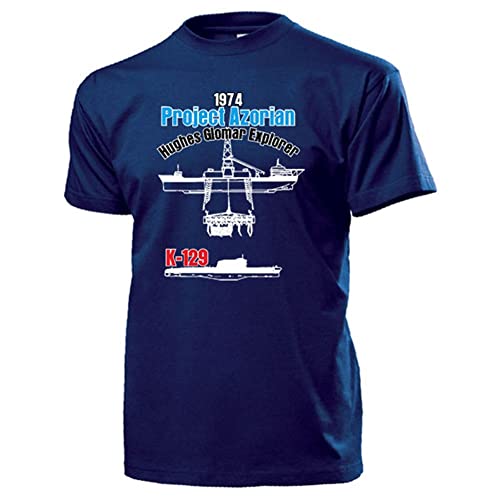 Glomar Explorer K 129 T-Shirt Bleu Homme Rendant Hommage à l'Histoire 1974