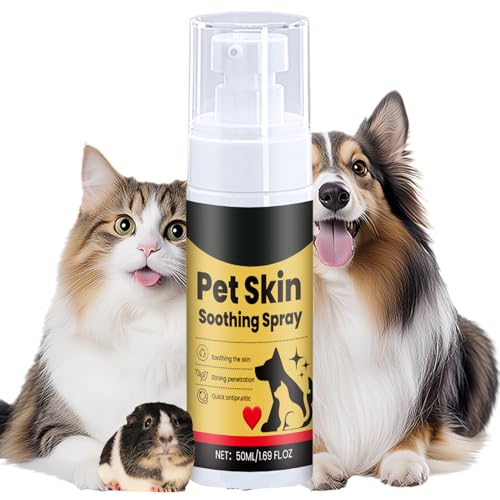 Genérico Spray Calmante para La Piel De Mascotas - 50 Ml Spray para Pelaje Canino De Aerosol Cal-ma Fórmula, Hidratante Saludable Repelente Polvo, SP-Ray Antipicor para Perros