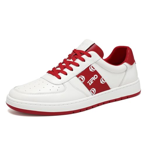 ZRO Men's Business Casual Leather Sneakers - Breathable Genuine Cowhide Lace-Up Shoes for Office & Outdoor
