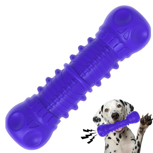 ZIKATON Dog Squeaky Toys for Aggressive Chewers, Durable Dog Chew Toys for Large Medium Breed Dog, Dog Toys, Tough Durable Dogs Toys with Natural Rubber (A Violet, for Small Dogs)