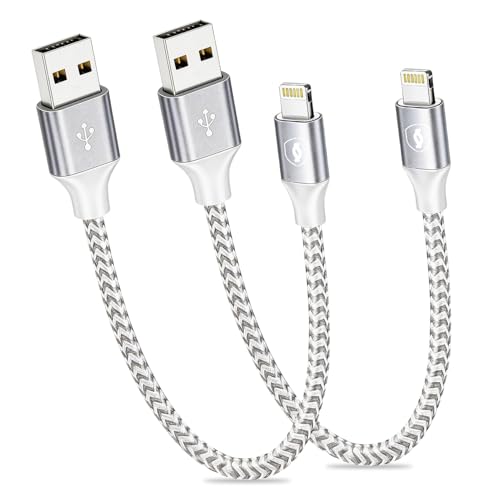 Nylon Braided Fast Charging Lightning Cable (MFi Certified) 30CM 2Pack