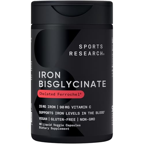 Sports Research Iron 25mg with Vitamin C 60 Liquid Capsules