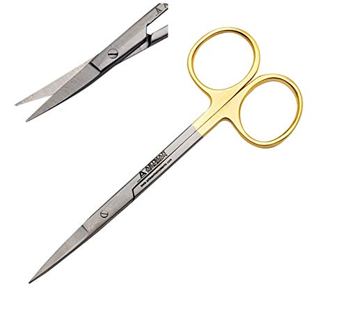Scissors 4.5 inch Straight Gold Plated Handle Dental Surgical Art & Craft