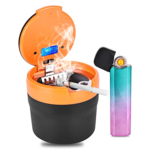 Cendrier De Véhicule Arrangà LED Avec Coussin Antidérapant, Lumière Bleue, Sûr, à La Mode, Pratique, Durable, Voiture, Nouveau, 2022