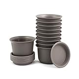 Truedays 5.9'' Plastic Nursery Flower Pots with Pallet Set of 10 Pack,Dark Grey