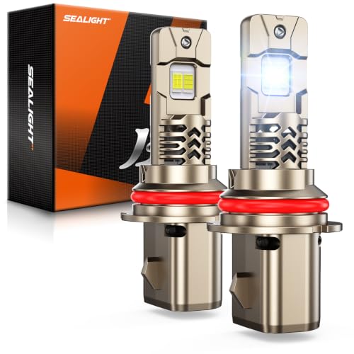 Image of SEALIGHT 9007 LED Light Bulb, 90000LM 1000% Brighter 6500K White 9007 LED Lights, 70000Hrs Long Lifespan with Cooling Fan, 3 Min Plug-N-Play, No Adapter Need, Pack of 2
