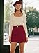 Belle Poque Women Fall Corduroy Skirt Basic Short Mini Skirt with Pockets for Winter Trend Wine Red L
