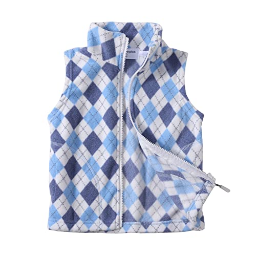 Image of Mud Kingdom Boys Girls Polar Fleece Vest Jacket Ligntweight Plain Vest Full Zipper Sleeveless