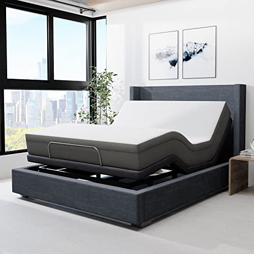 Image of Blissful Nights e4 King Adjustable Bed Base Frame with 10 inch Medium Firm Gel Infused Memory Foam Mattress